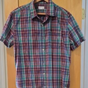 GAP Red and Blue Casual Button Down Shirt